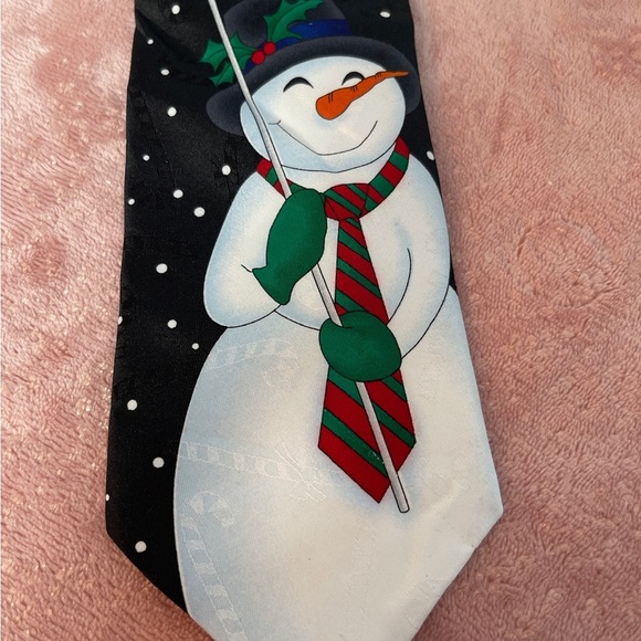 Patriotic Snowman Black Tie - Picture 2 of 9